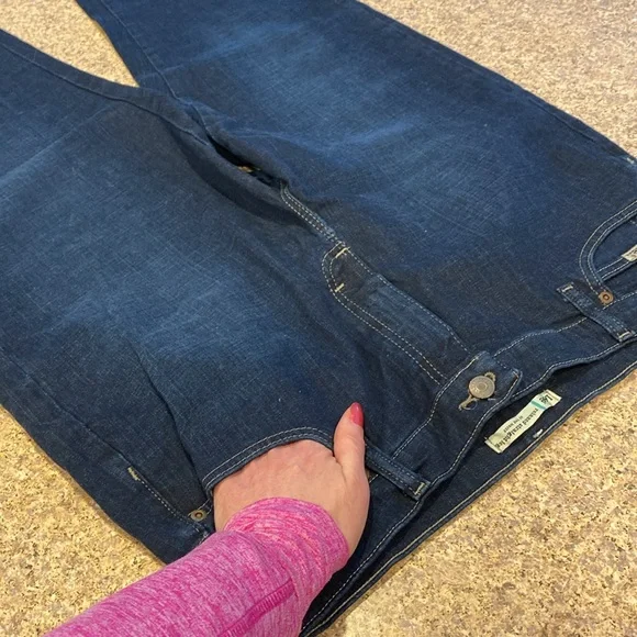 Lee Relaxed Straight Leg At The Waist 14 Medium Blue Jeans (Altered/Hemmed) - Picture 6 of 16